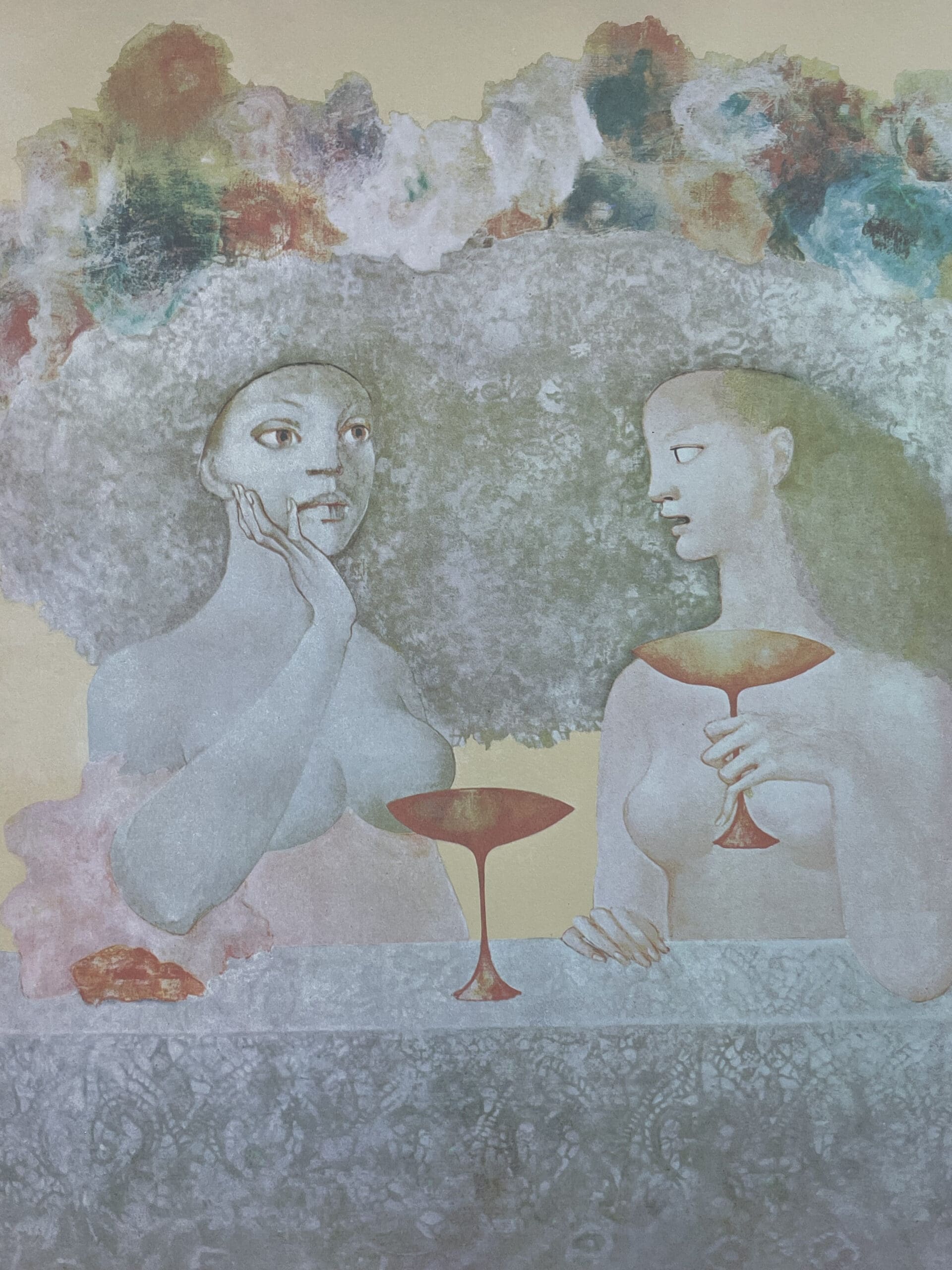 Rare Screenprint by Leonor Fini, Circa 1970 – The Flowery Hats