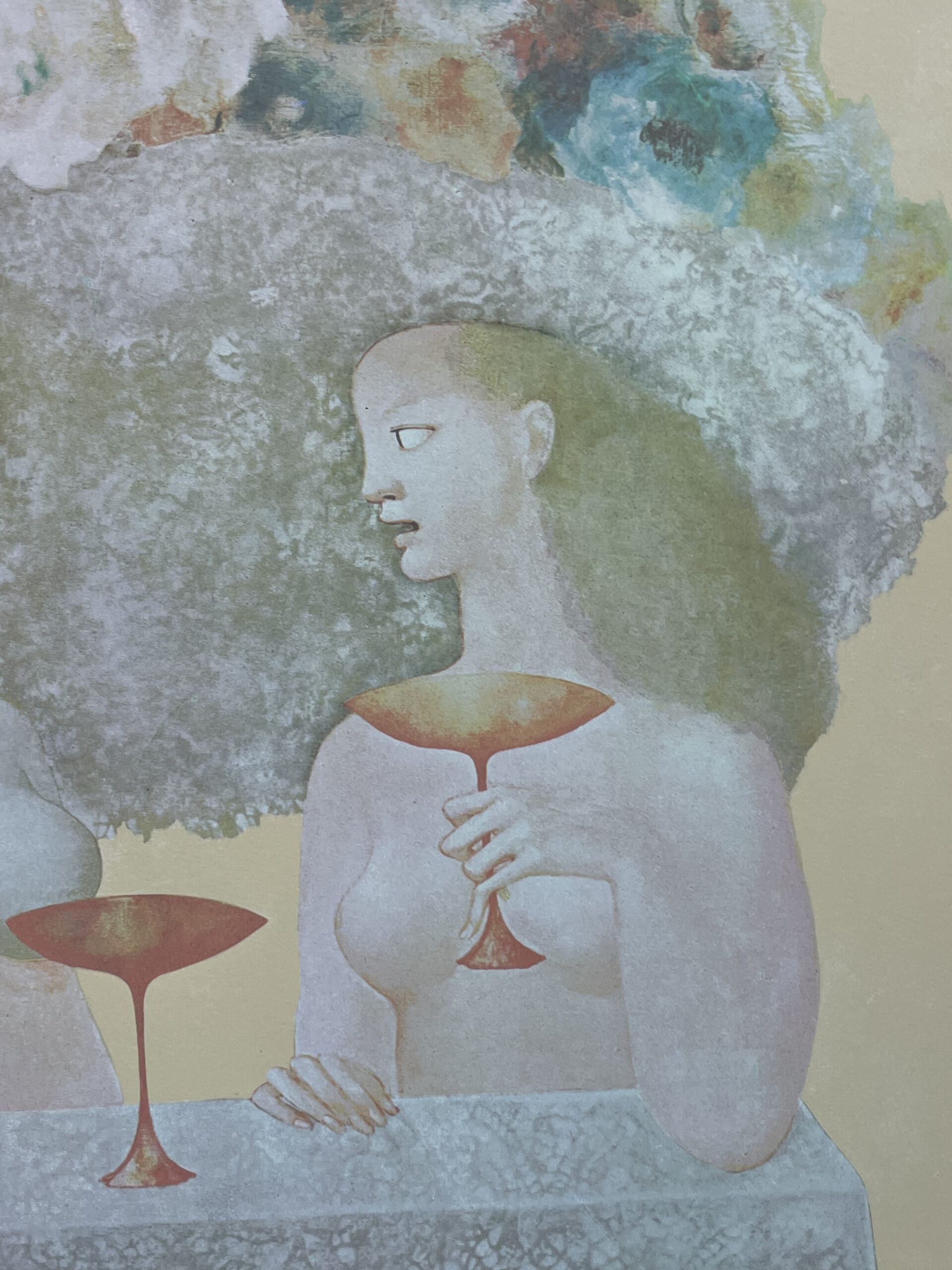 Sérigraphie Rare de Leonor Fini, Circa 1970 – Les Chapeaux Fleuris