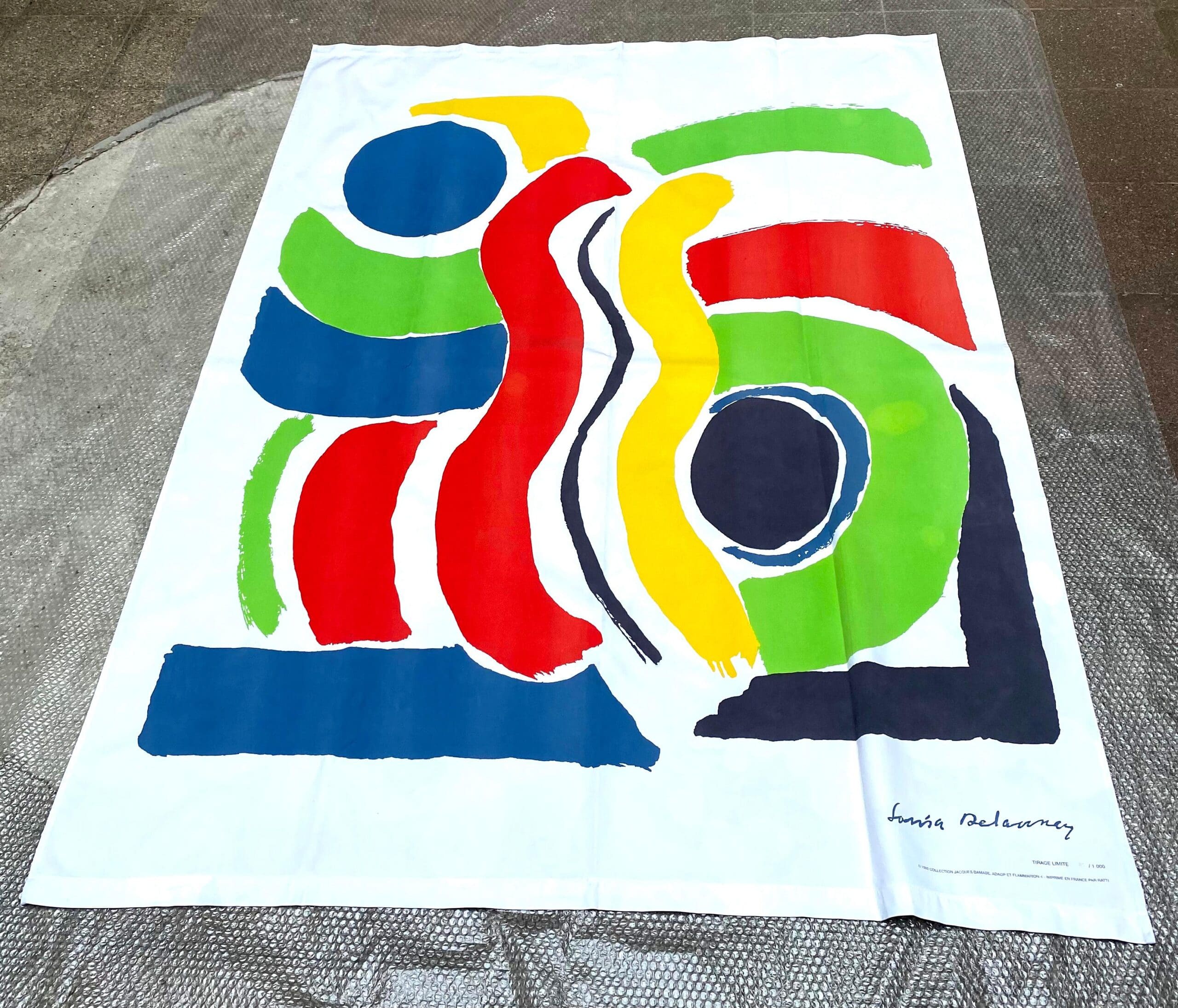 Sonia Delaunay (d’après) – Sérigraphie sur tissu  Jeux d’Enfants (1992)