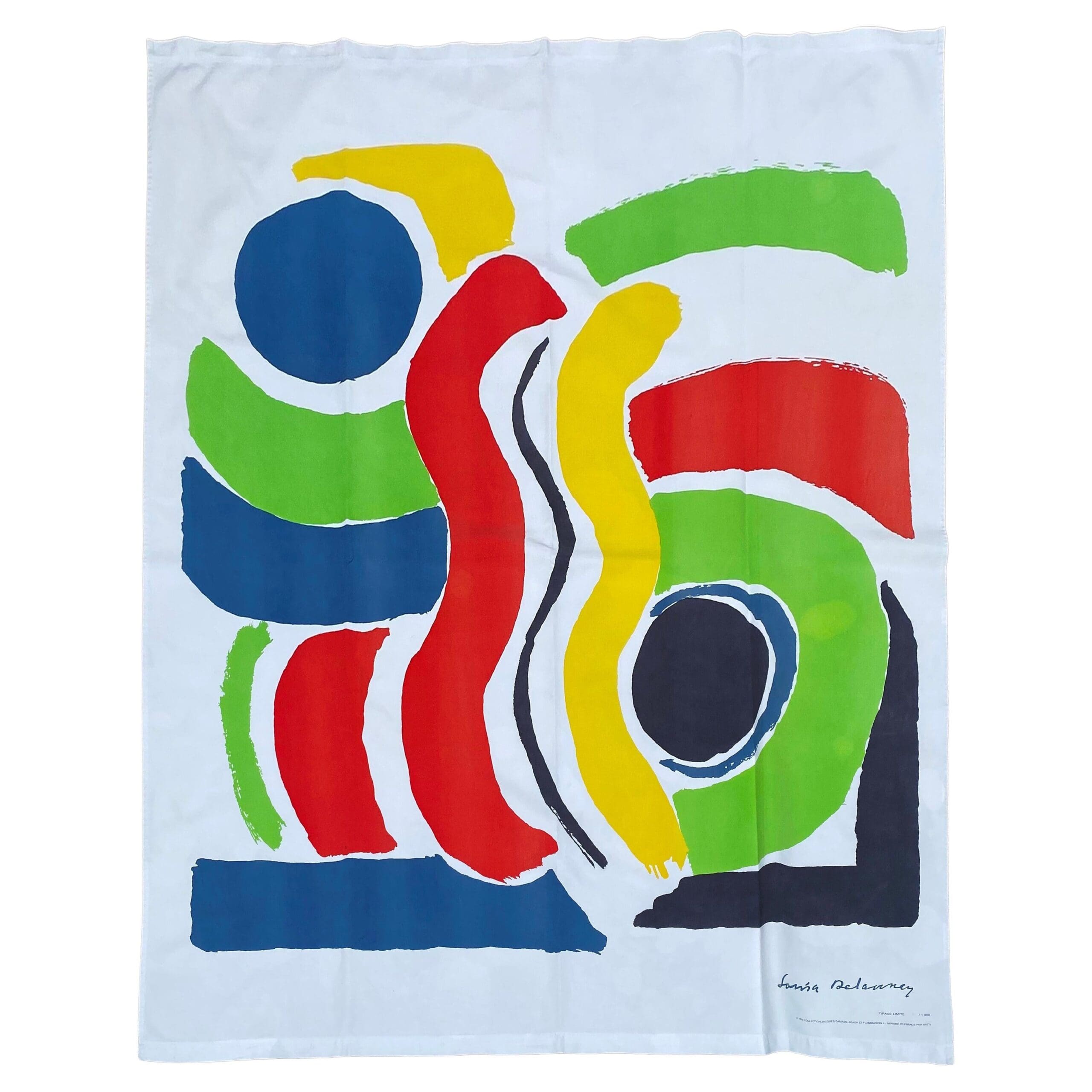 Sonia Delaunay (d’après) – Sérigraphie sur tissu  Jeux d’Enfants (1992)