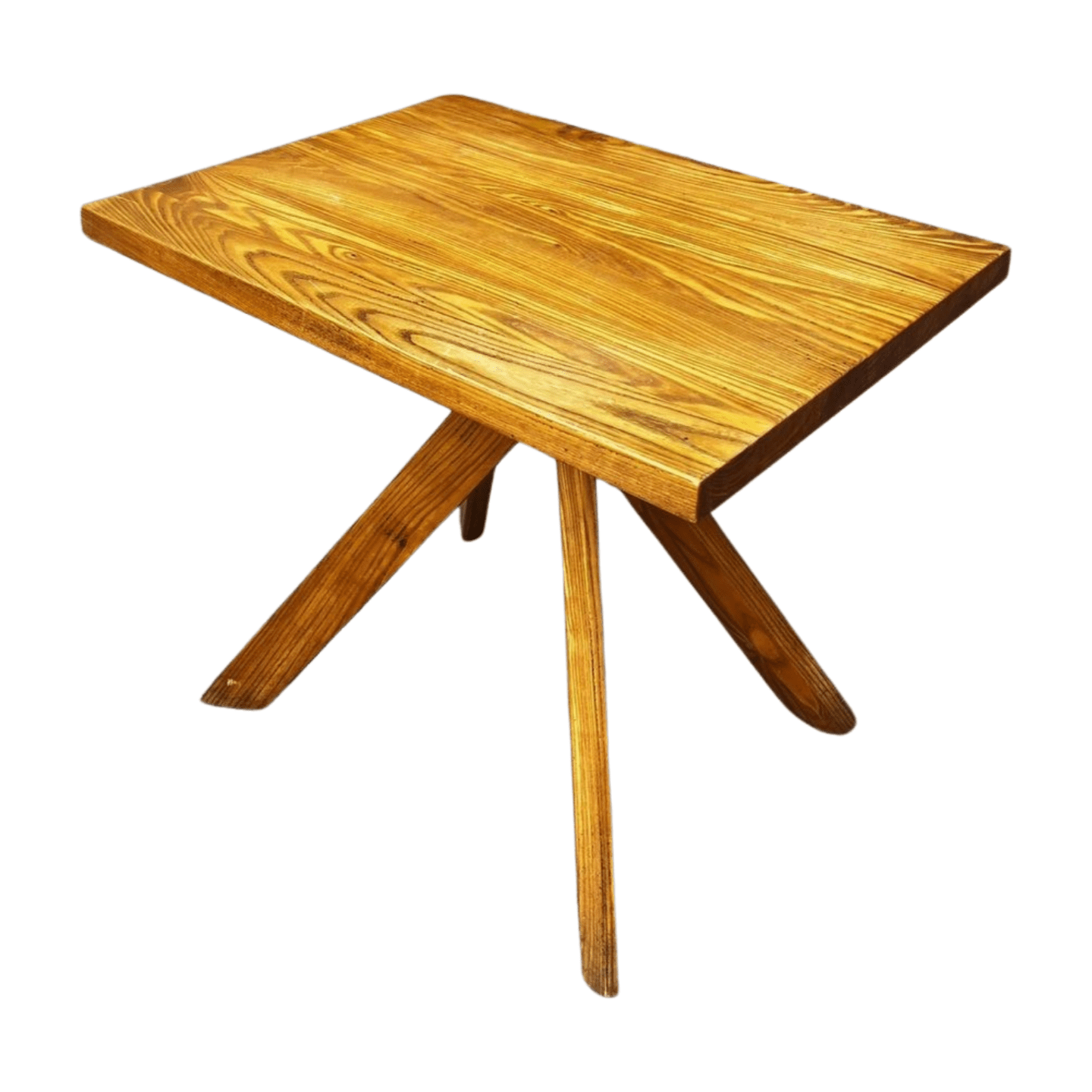 Pierre Chapo — Table à manger T27A en pin massif, piétement en X