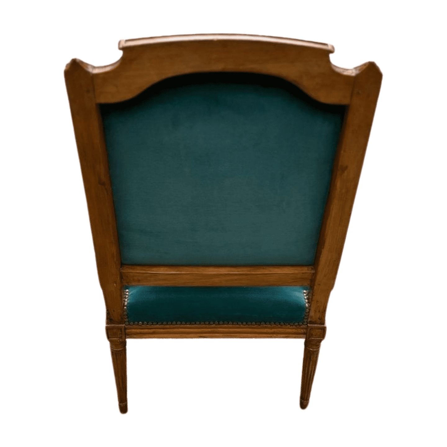 Fauteuil de couloir Louis XVI d&rsquo;époque – Ornements sculptés et garniture en velours