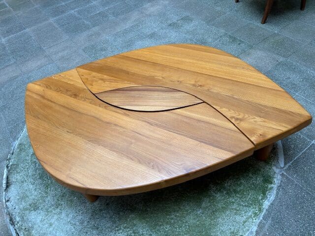 Pierre Chapo — Table basse modulable T22 « Œil » en orme massif