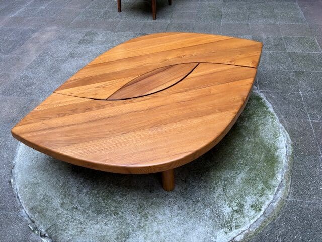 Pierre Chapo — Table basse modulable T22 « Œil » en orme massif