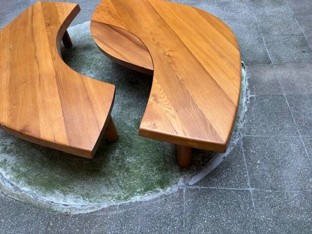 Pierre Chapo — Table basse modulable T22 « Œil » en orme massif