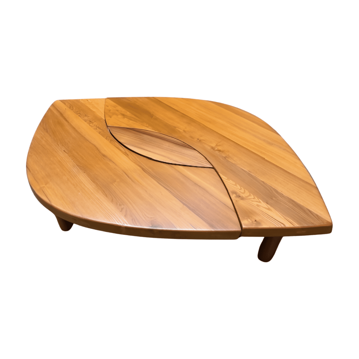 Pierre Chapo — Table basse modulable T22 « Œil » en orme massif