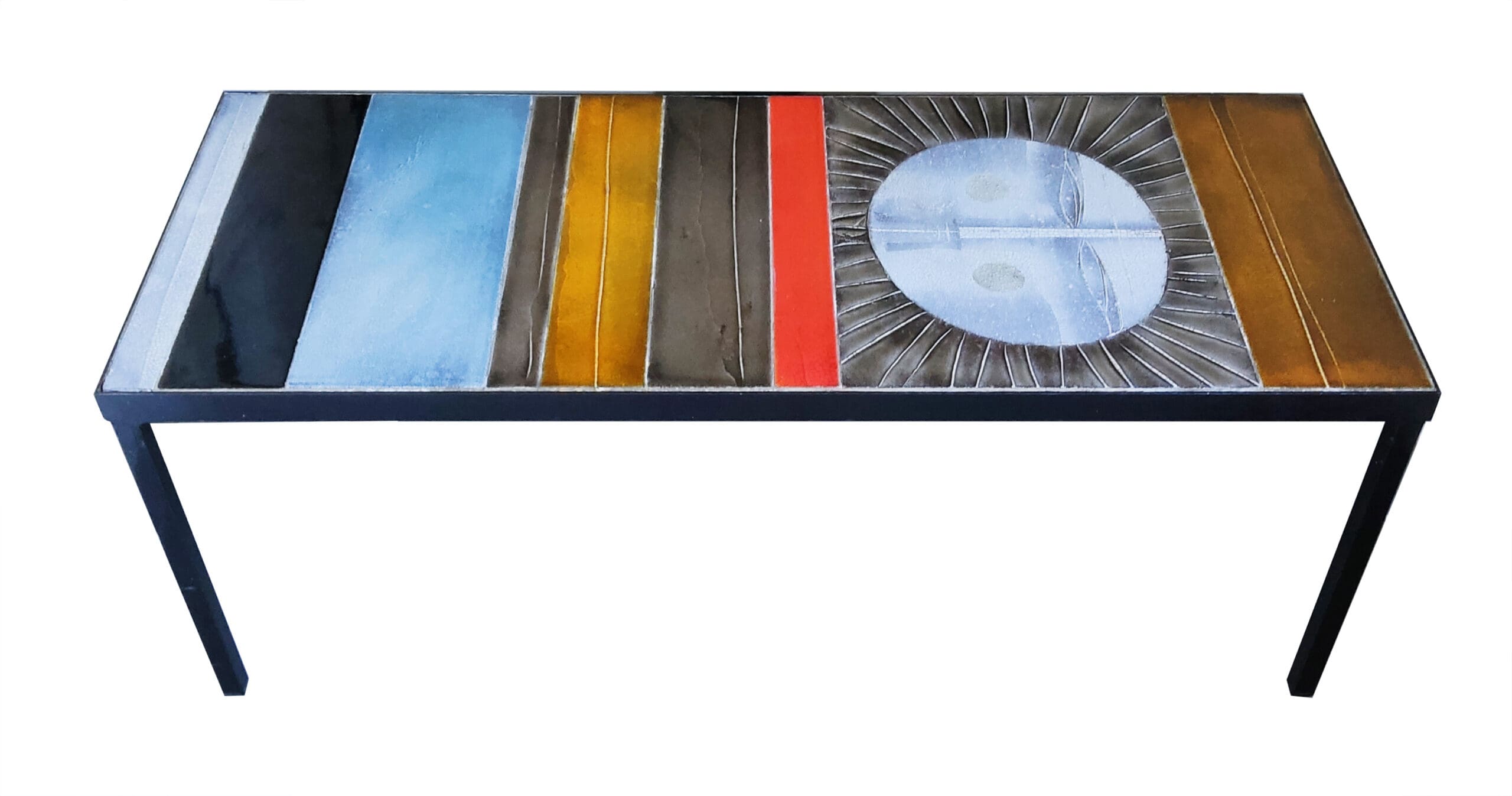 Capron Sun Table – Couchtisch aus Keramik und Metall (1975)