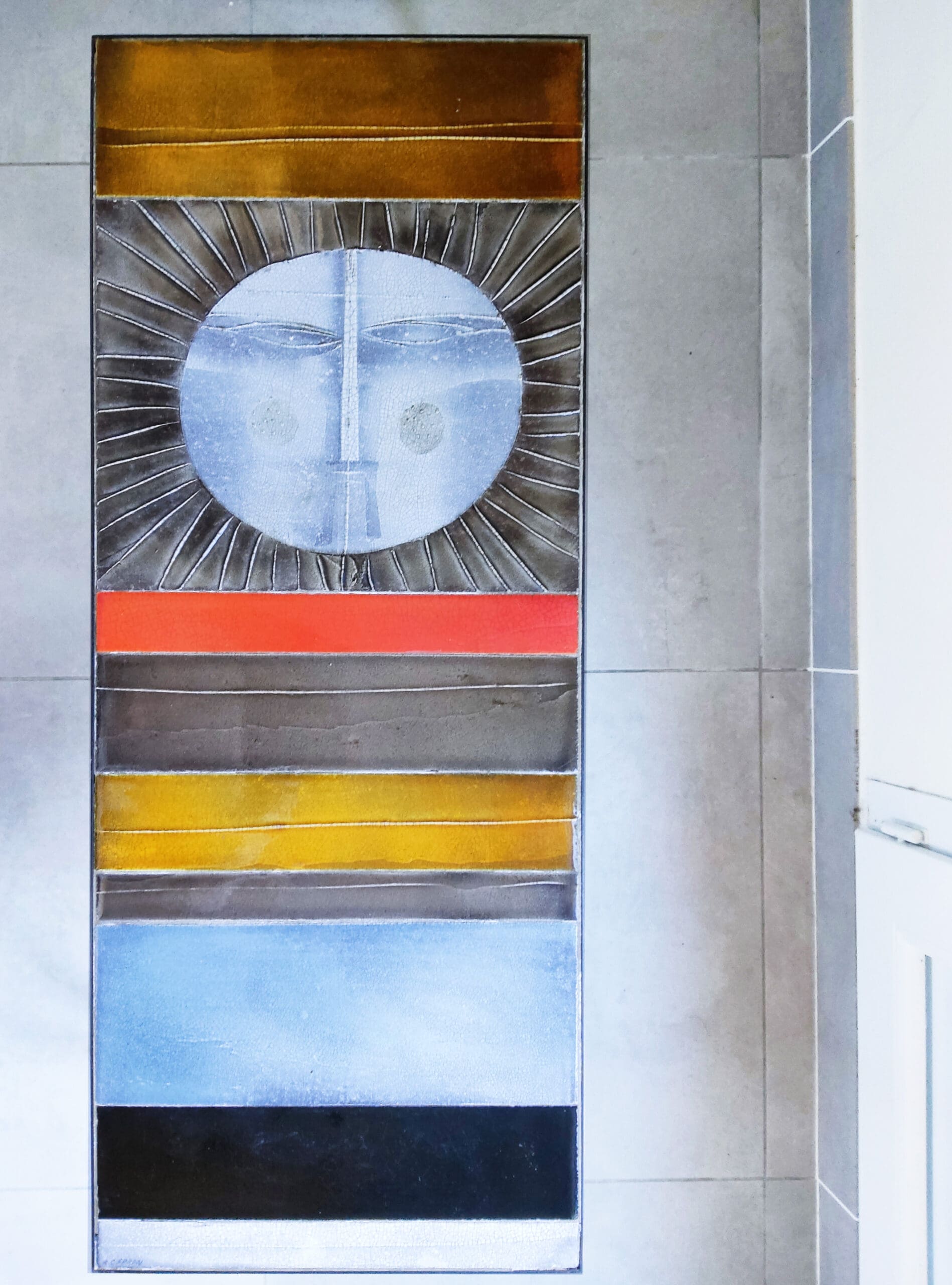 Table soleil Capron – Table basse en céramique et métal (1975)