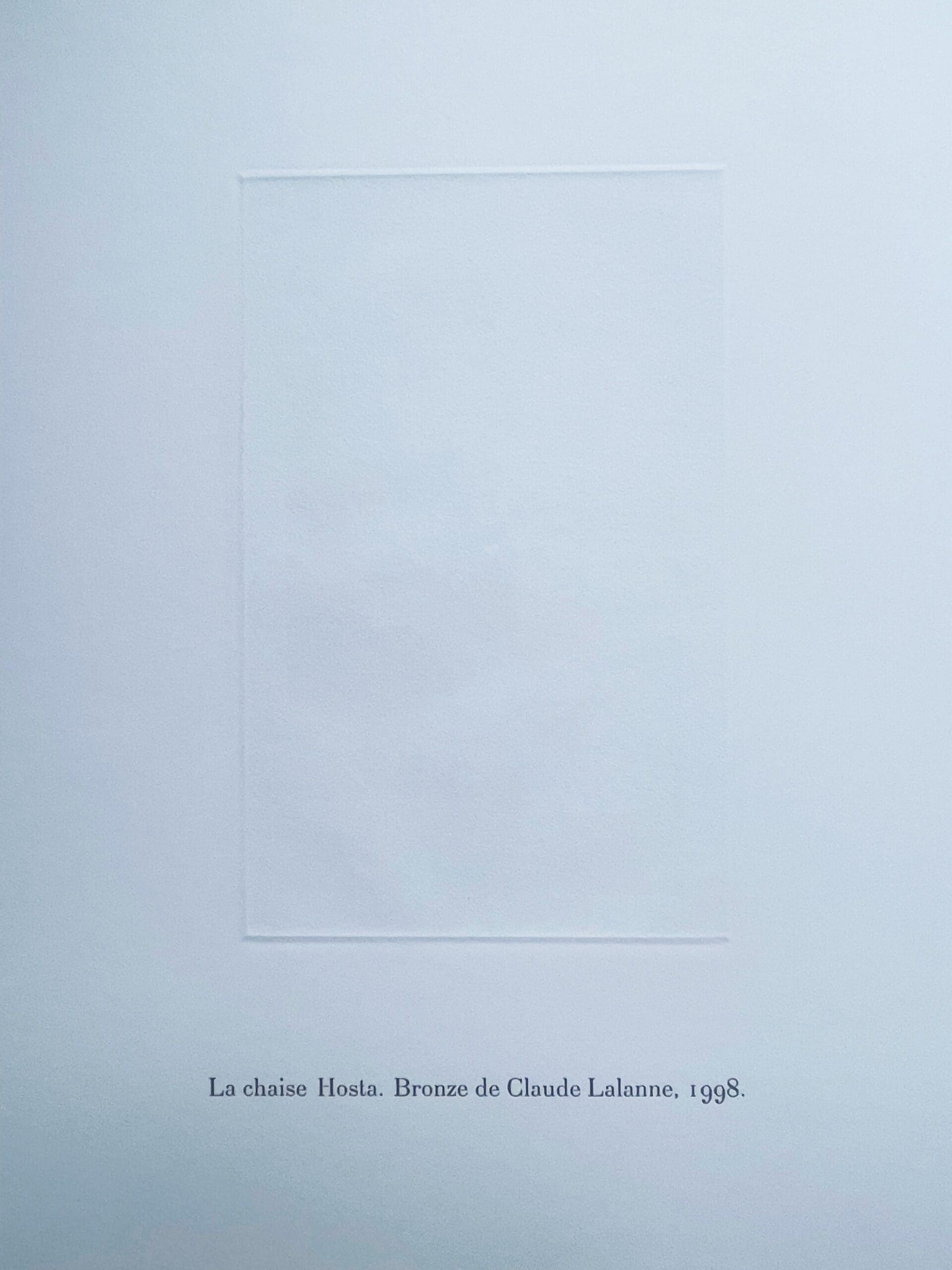 Chaise Horta par Claude Lalanne – Gravure originale sur papier Rivoli (1998)