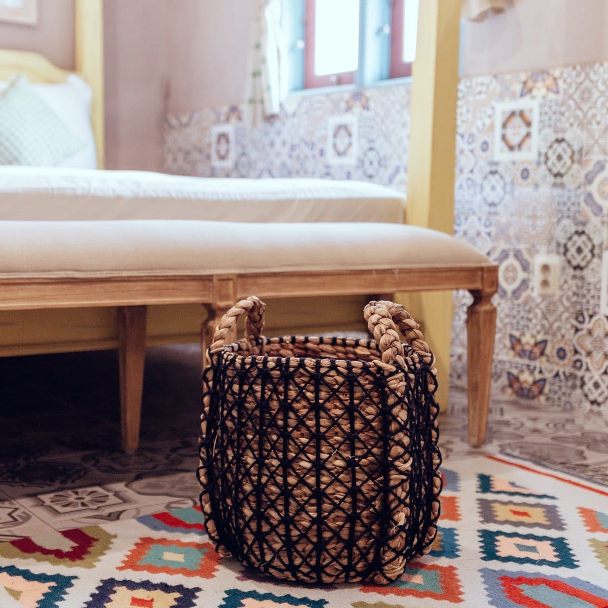 Panier à linge PRAYA | Panier à plantes en jacinthe d&rsquo;eau