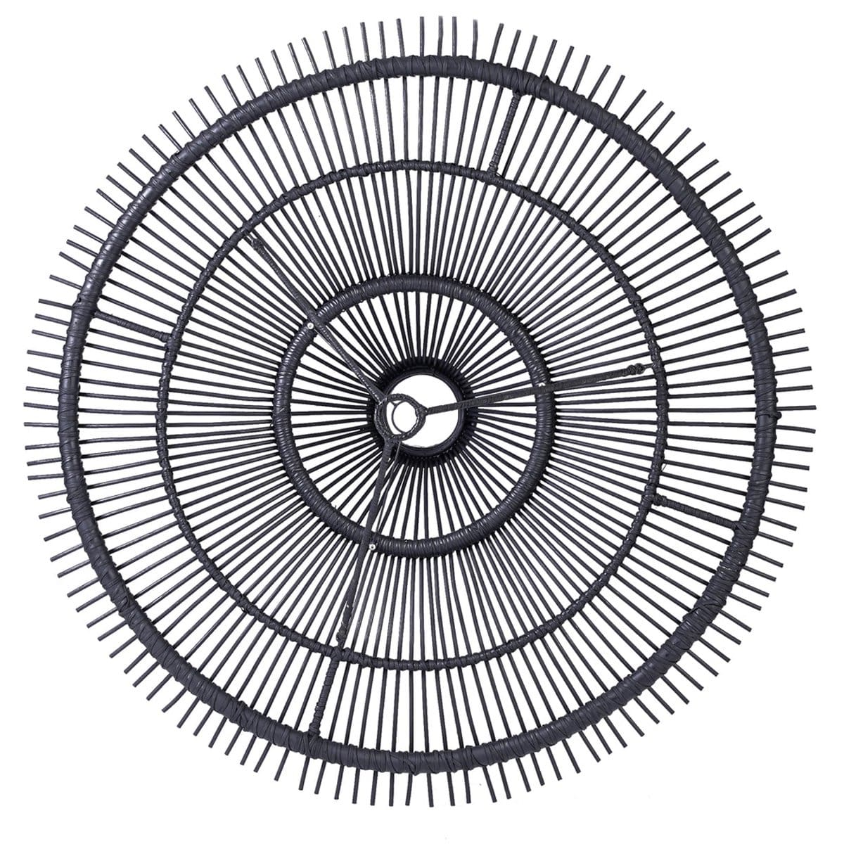 Suspension en rotin noir – Modèle Le Ciel XXL, création artisanale contemporaine (neuve)