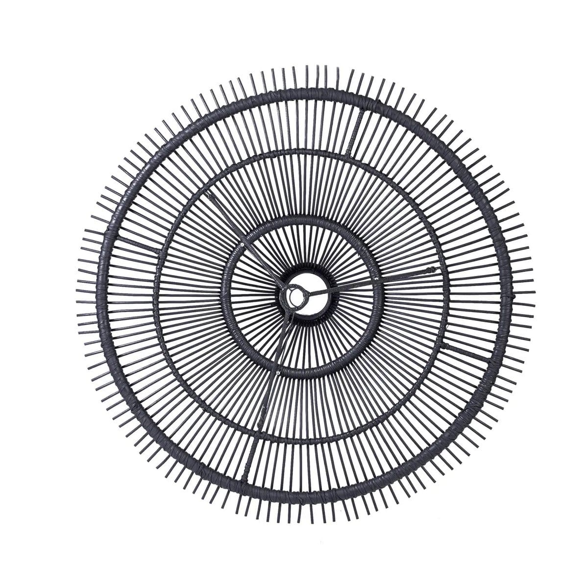 Plafonnier décoratif Le Ciel – Design aérien en rotin noir fait main (XL, neuf)