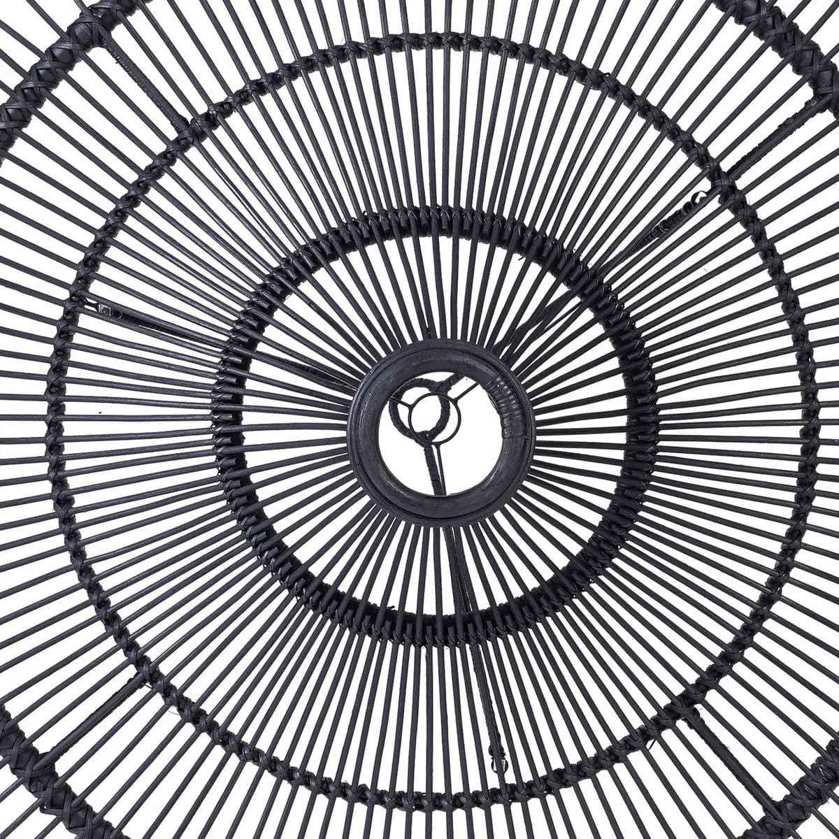 Plafonnier décoratif Le Ciel – Design aérien en rotin noir fait main (XL, neuf)