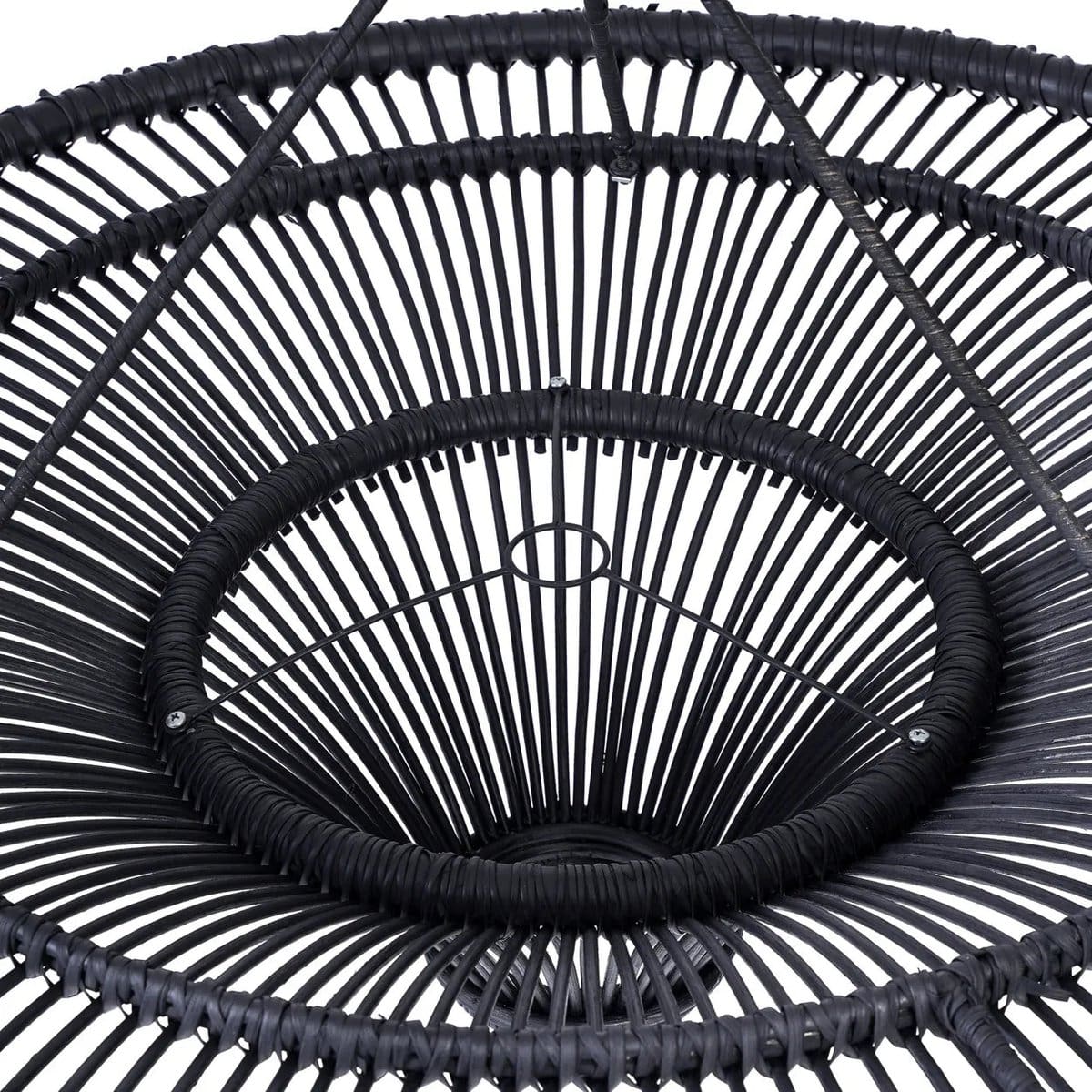 Plafonnier décoratif Le Ciel – Design aérien en rotin noir fait main (XL, neuf)