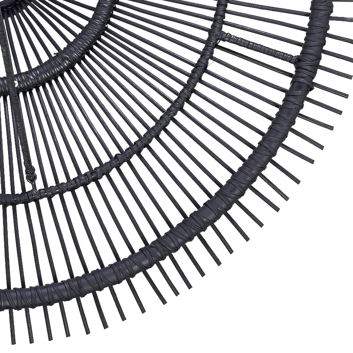 Plafonnier décoratif Le Ciel – Design aérien en rotin noir fait main (XL, neuf)