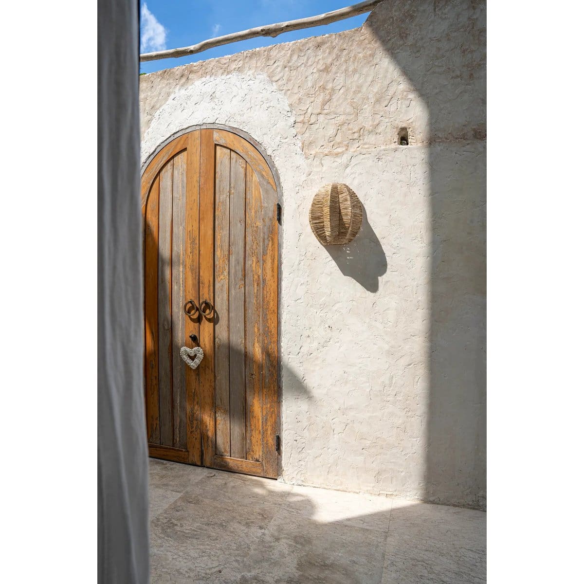 Applique murale en raphia naturel – Modèle Avanti M, tressage fait main (neuf)