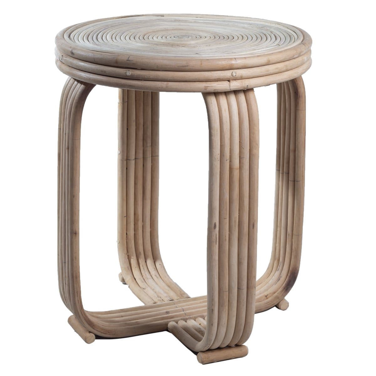 Table d’appoint Kanthi – Design sculptural en rotin naturel fait main (pièce neuve)