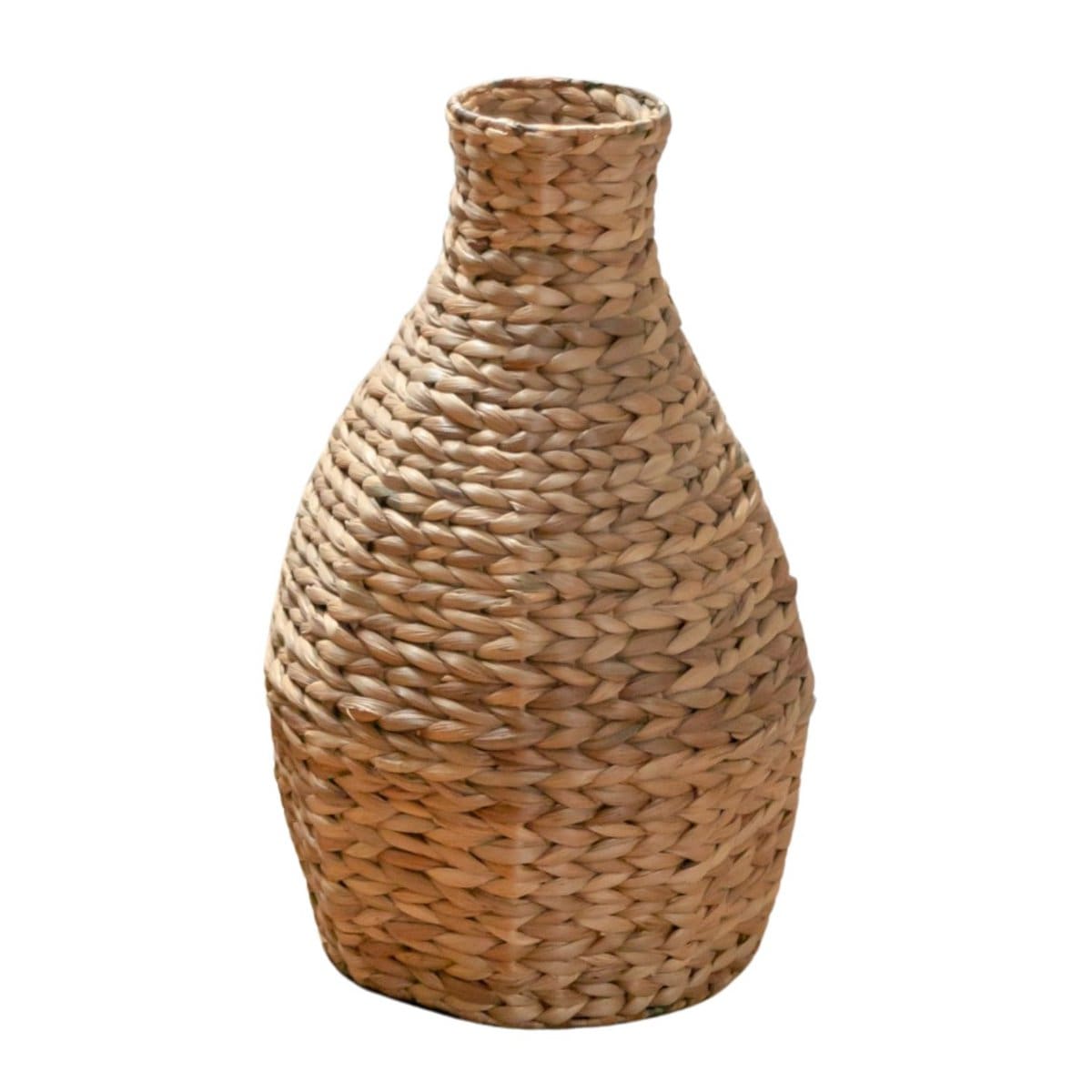 Vase décoratif en fibres végétales – Dayana, forme élancée et ton beige naturel