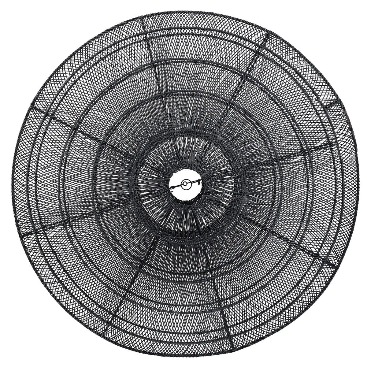 Suspension décorative en rotin noir – Macaron XL, pièce artisanale neuve