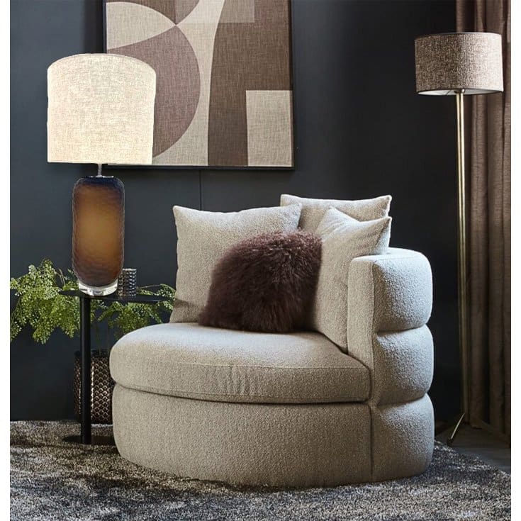 Lampe sculpturale en verre – Coloris chocolat, design contemporain avec LED