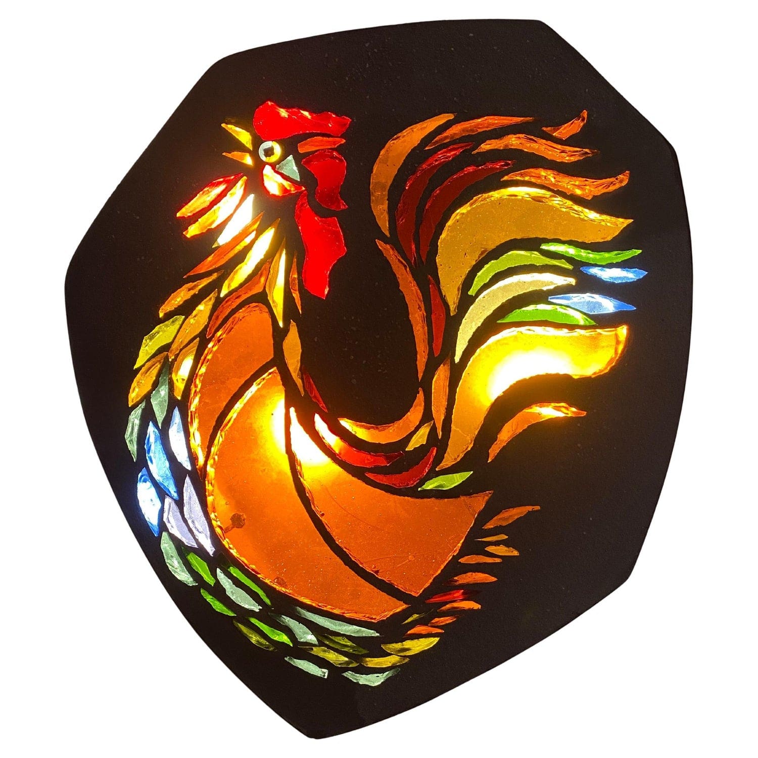 Applique Coq Roche Bobois en vitrail – Design lumineux 1969