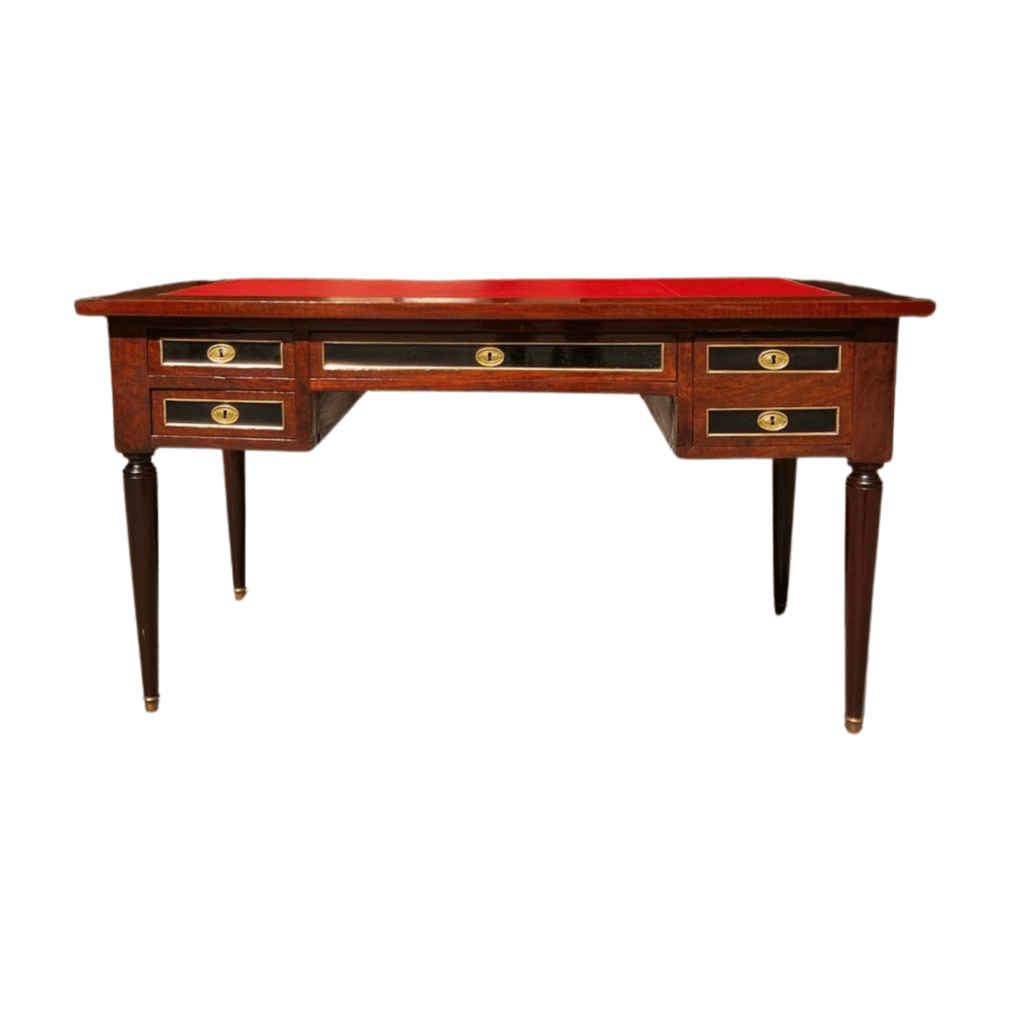 Bureau Directoire XIXe siècle en bois et cuir rouge – Élégance classique