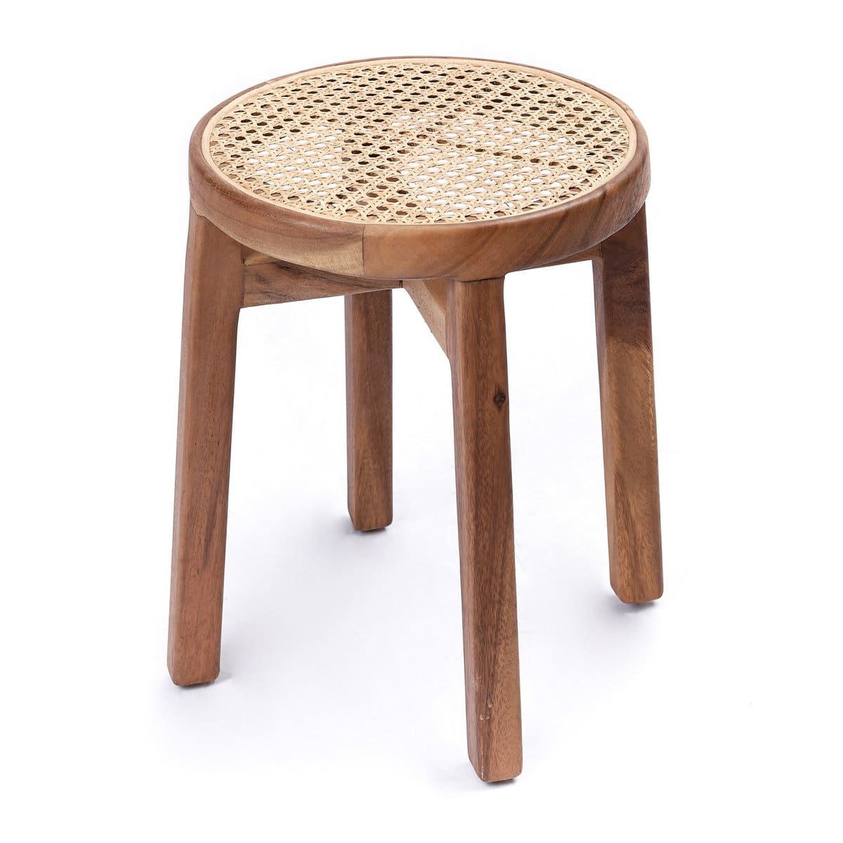 Tabouret en bois Caramin – Design minimaliste fait main à Java (pièce neuve)
