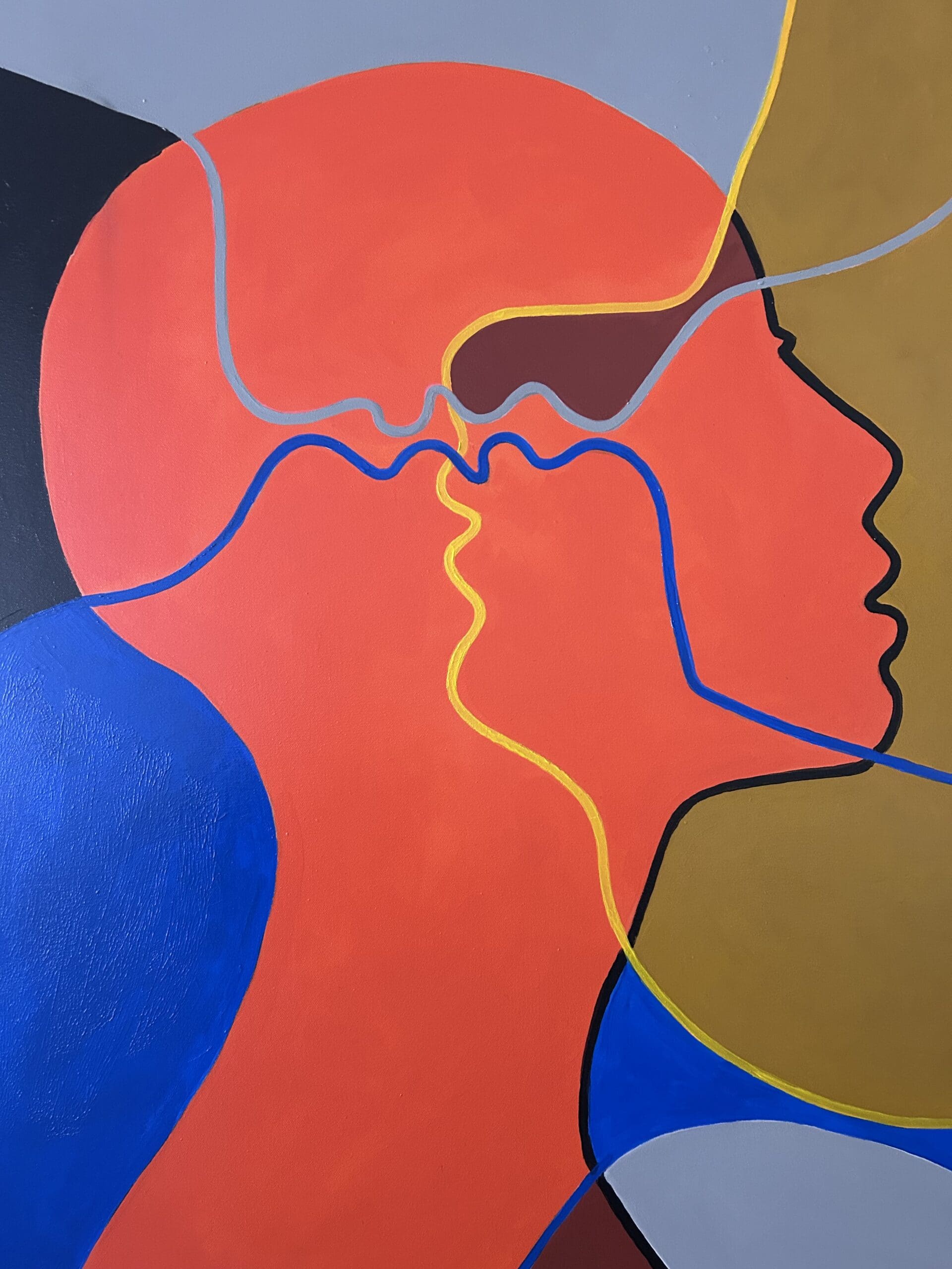 Marie Bec – TÊTE ORANGE (2022), acrylique sur toile – Portrait abstrait contemporain
