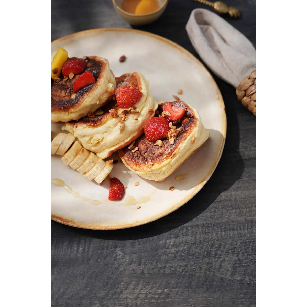 Cascais Doré – Lot de 6 assiettes à salade blanches en céramique artisanale (pièces neuves)