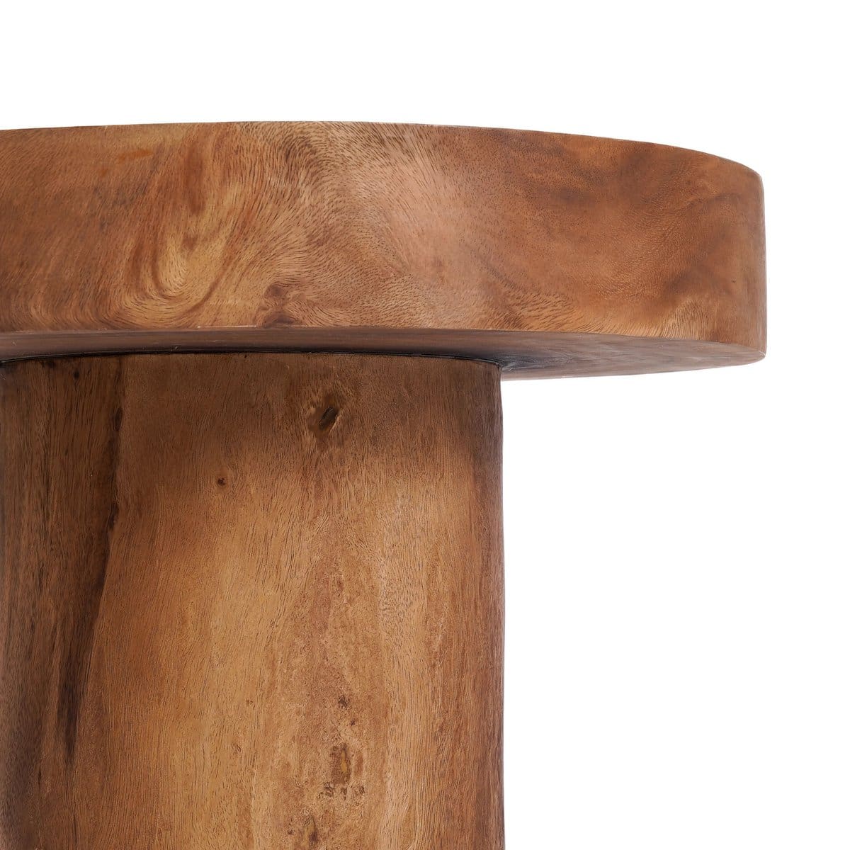 Table d’appoint en bois massif – Design épuré en suar naturel Ø60 cm (pièce neuve)