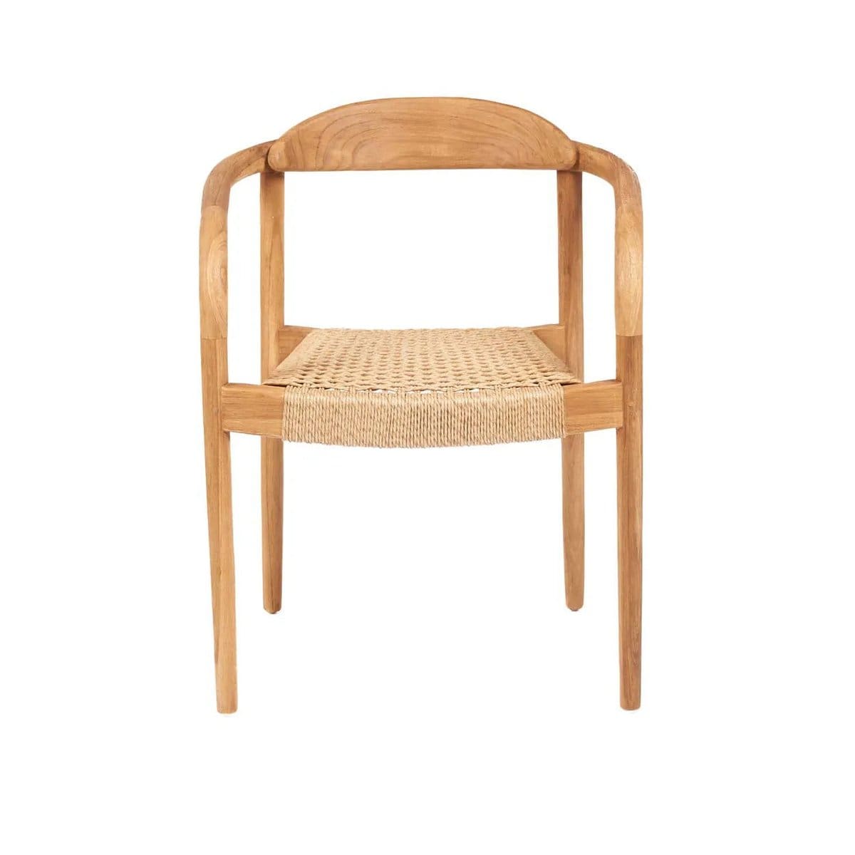 Chaise en bois pour extérieur – Modèle Pandan avec assise en fibre tressée (pièce neuve)