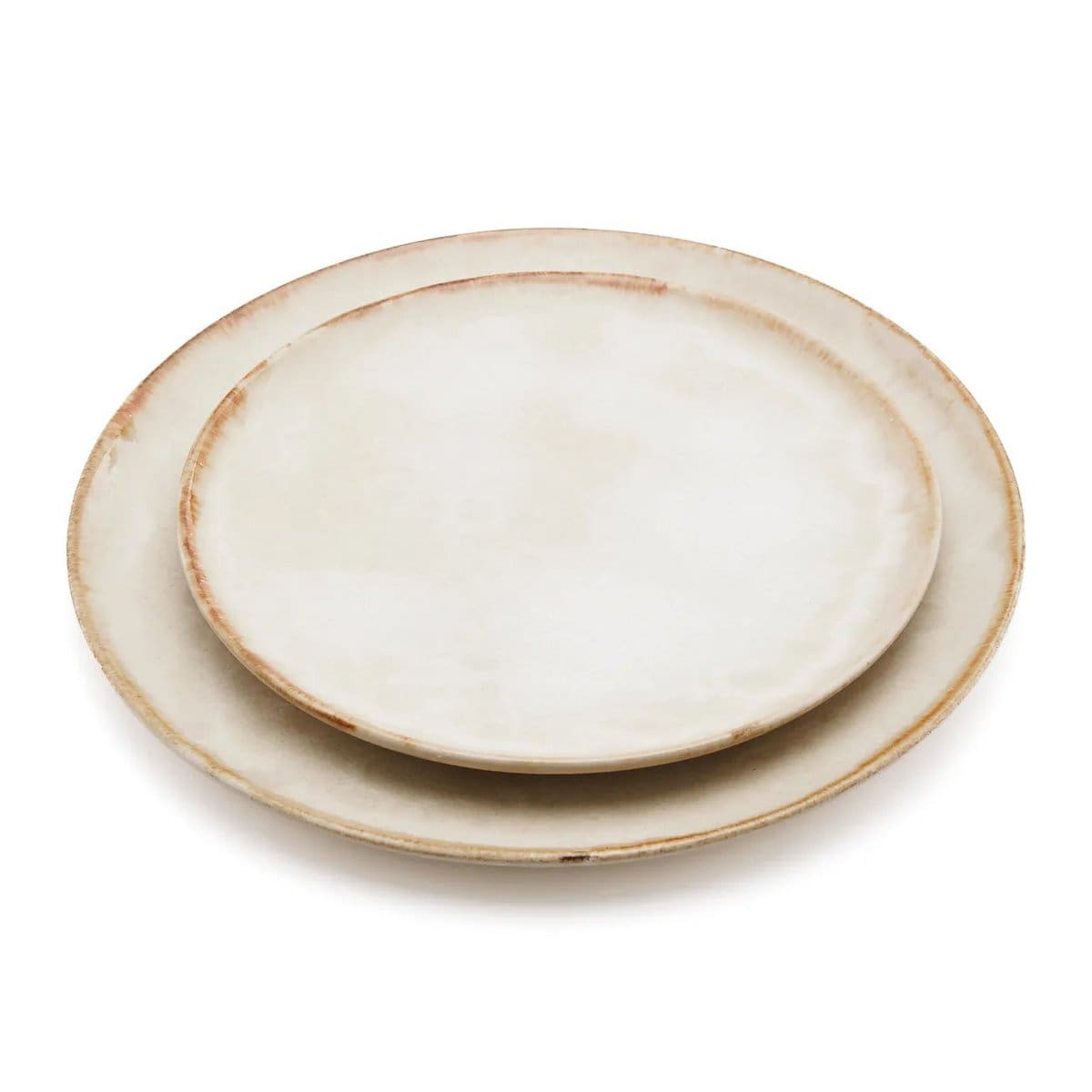 Cascais Doré – Lot de 6 assiettes à salade blanches en céramique artisanale (pièces neuves)