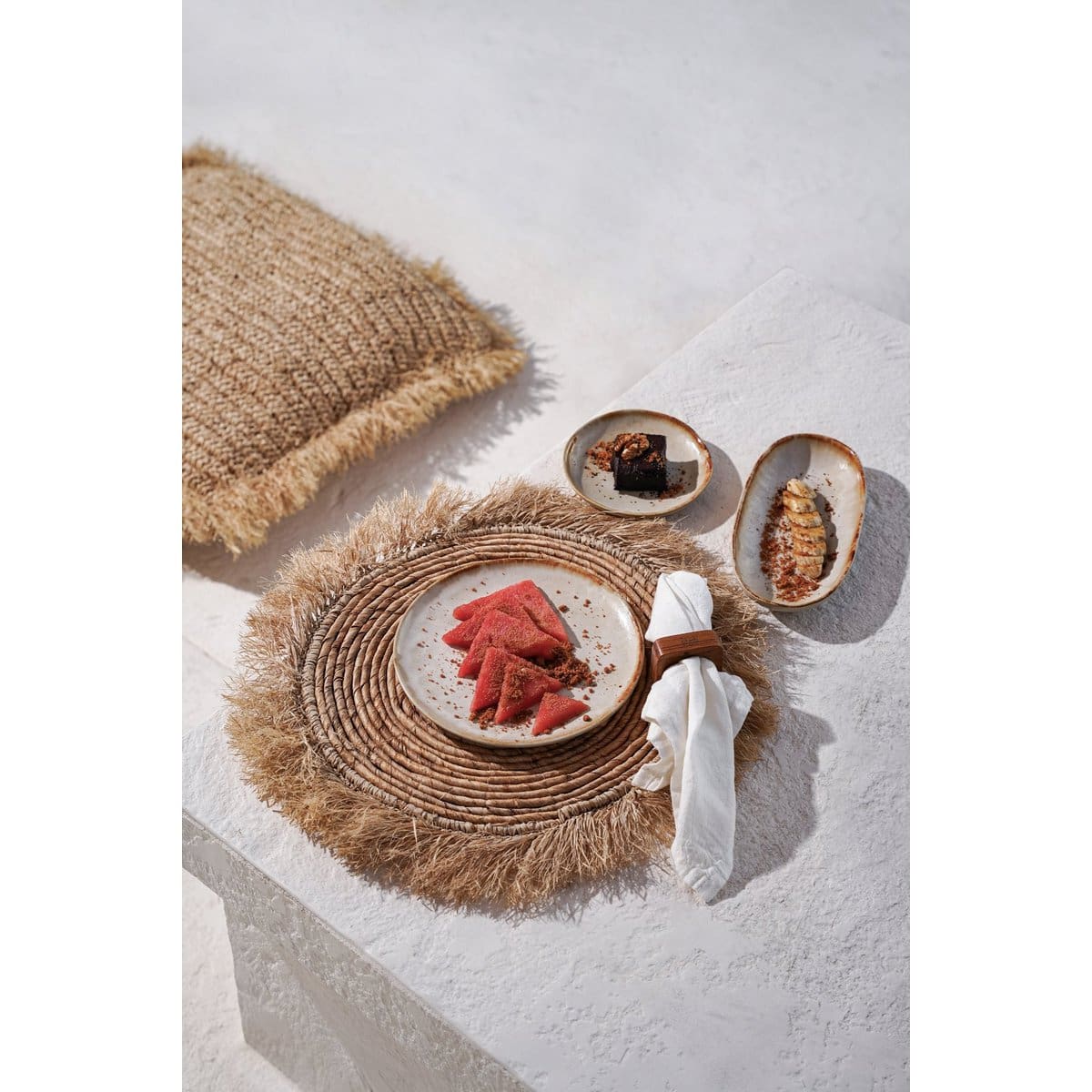 Cascais Doré – Lot de 6 assiettes à salade blanches en céramique artisanale (pièces neuves)