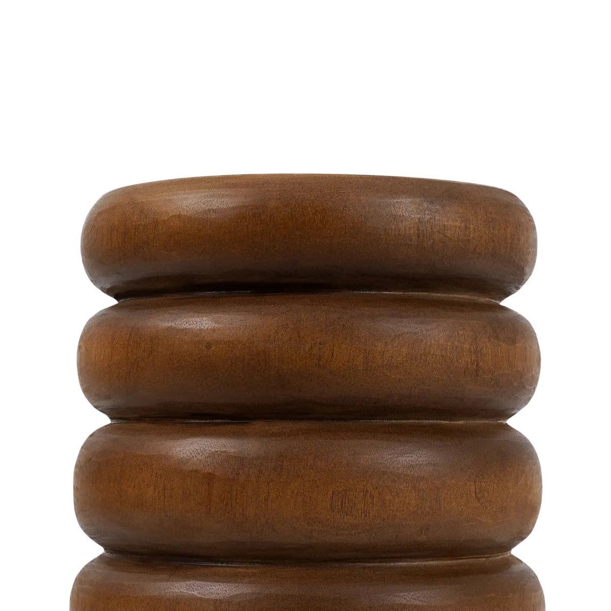 Tabouret Umiko en bois de suar – Design en anneaux et esprit contemporain naturel (pièce neuve)