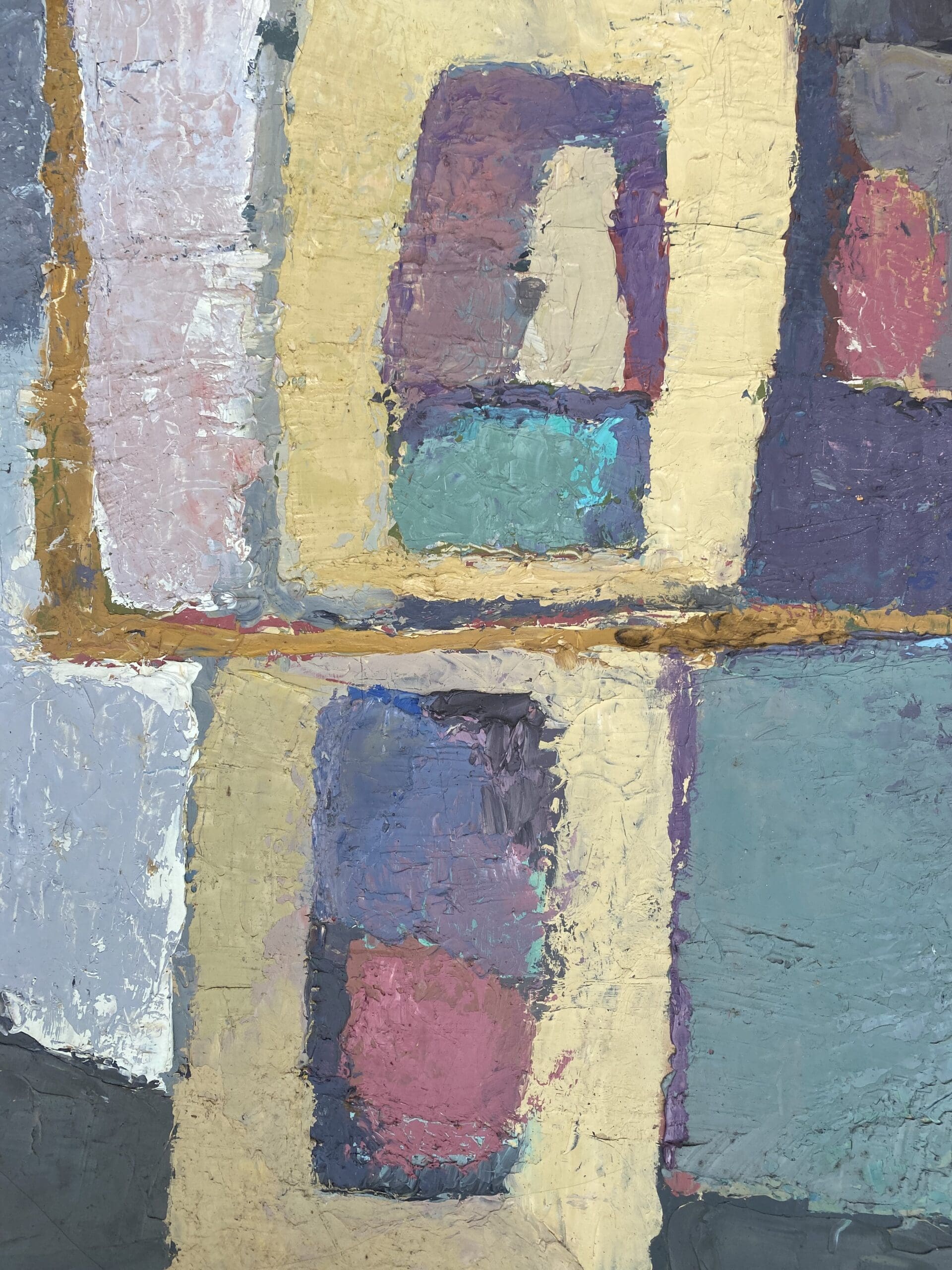 Isadore Lévy – Brewster (1972), grande peinture abstraite à l’huile, 100 x 65 cm