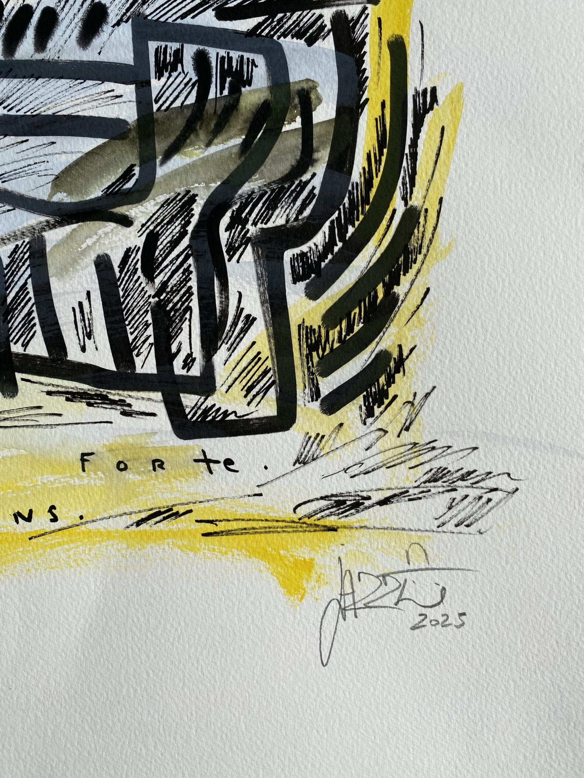 Jazzu – Sensations fortes (2025), techniques mixtes sur papier