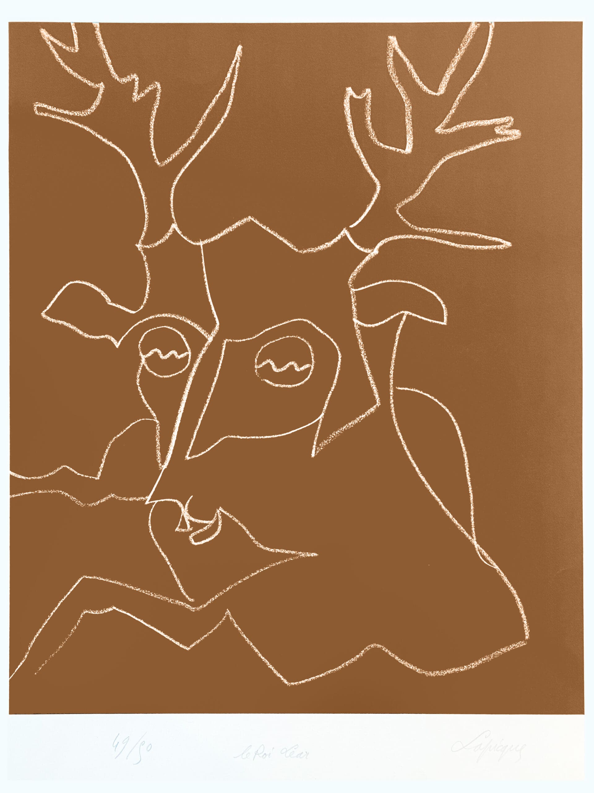 Charles Lapique – King Lear, originele gesigneerde lithografie, 1966, oplage 49/50