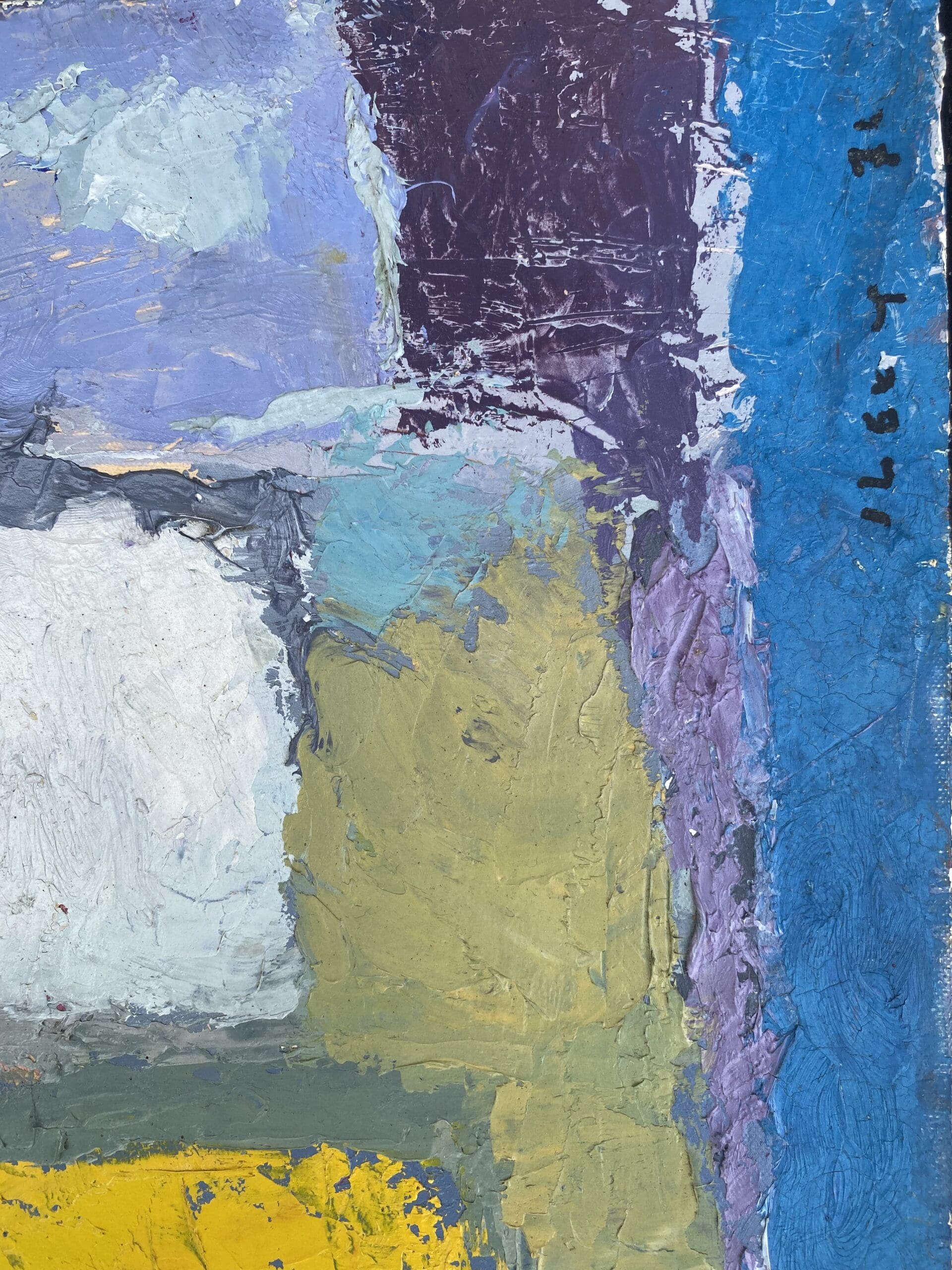 Isadore Lévy – Branford (1971), huile sur toile abstraite, 70 x 35 cm
