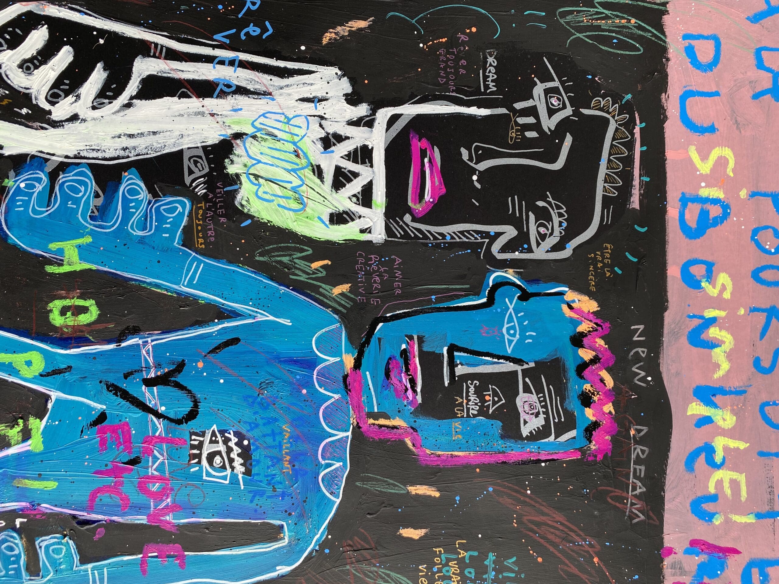 Sourire à la vie – Peinture de Jazzu (2025), sérigraphie rehaussée à la main