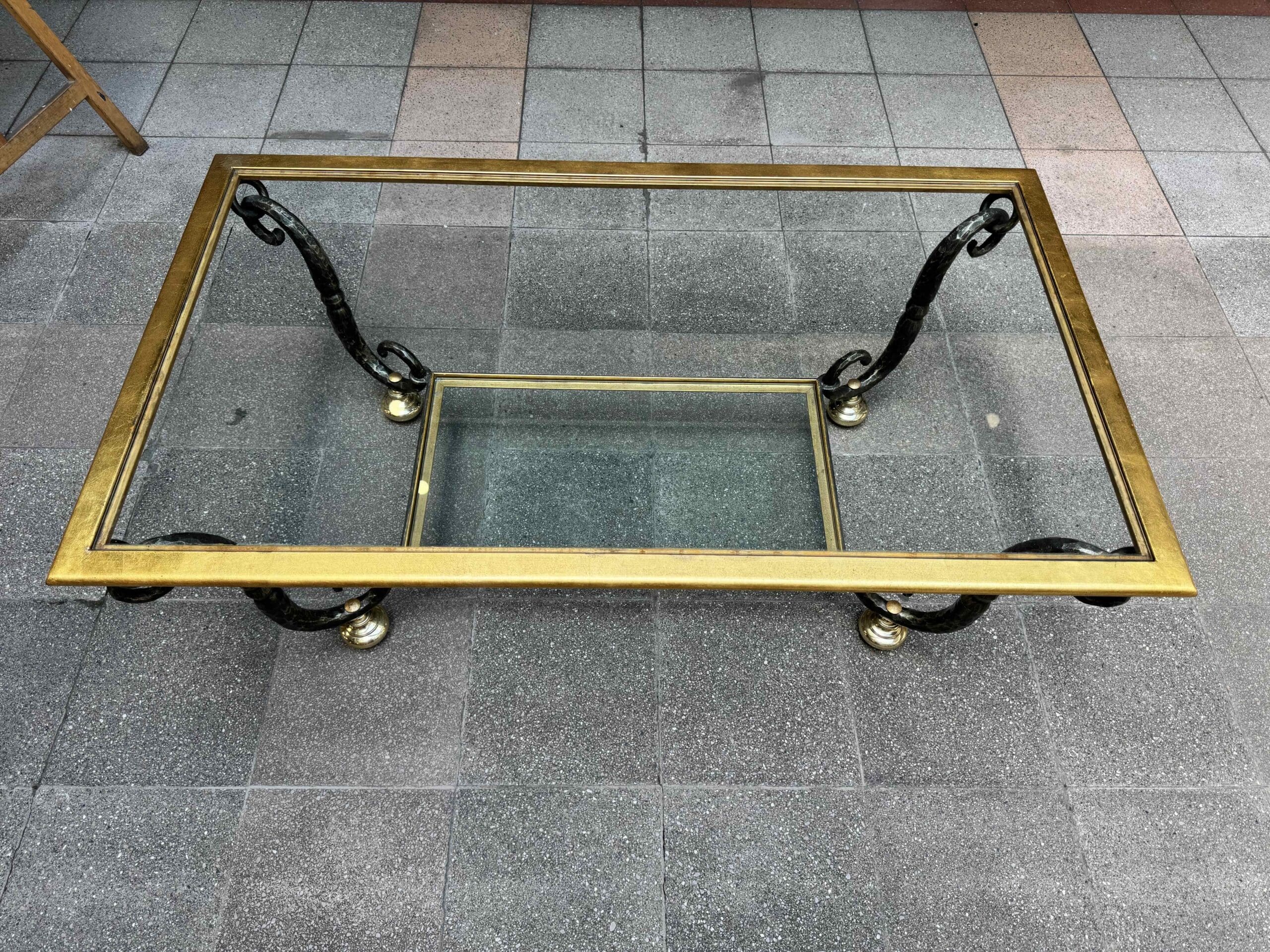 Table basse Banci Firenze en verre et fer forgé – Italie, années 1980