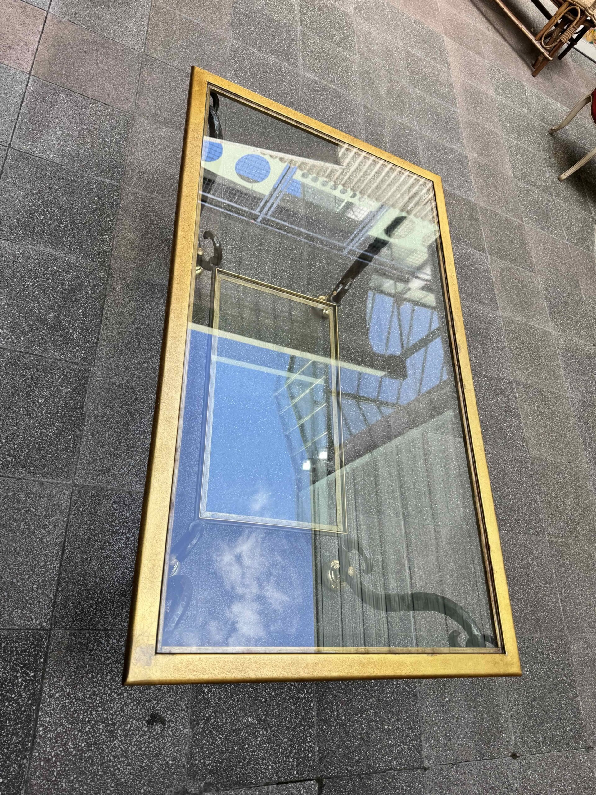 Table basse Banci Firenze en verre et fer forgé – Italie, années 1980