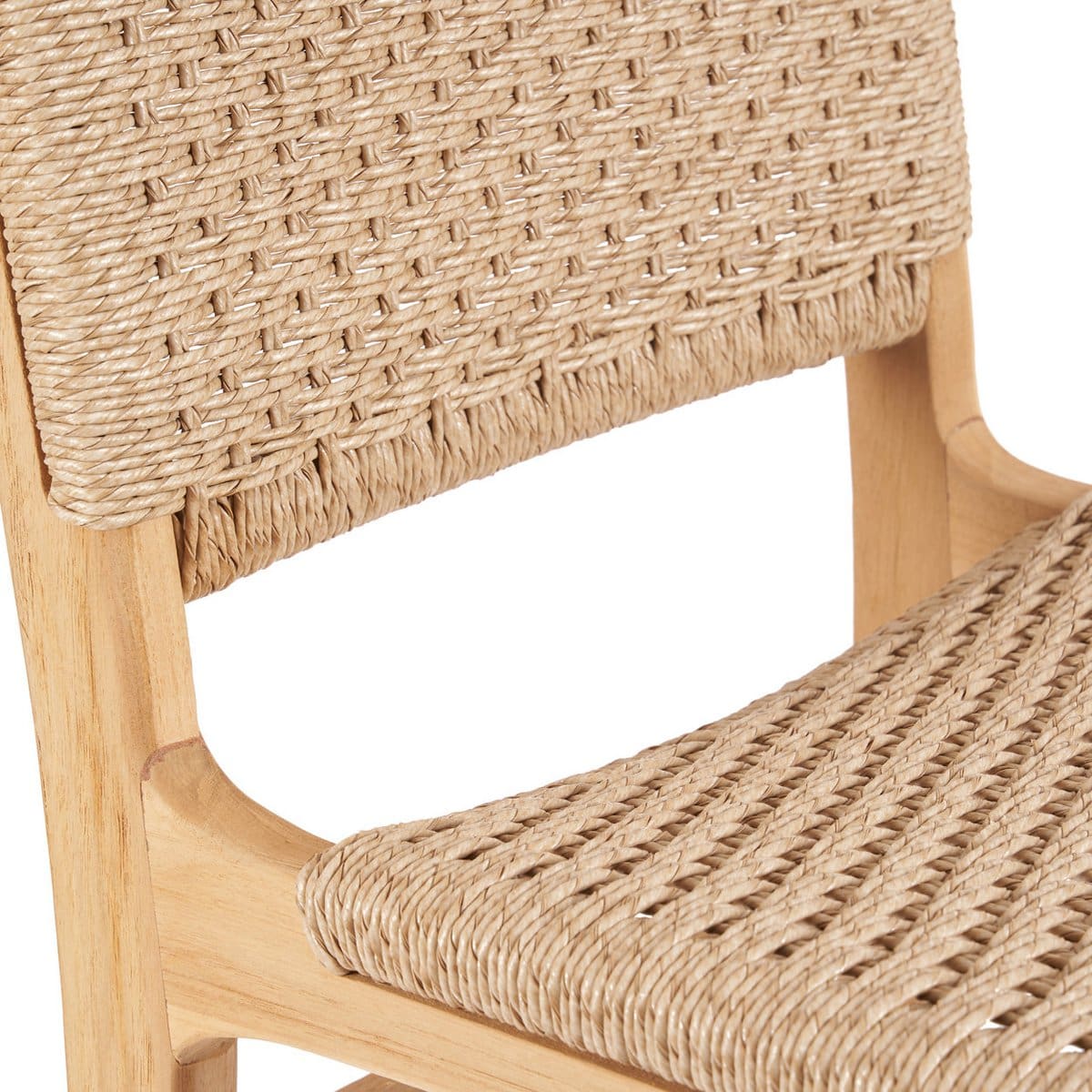 Tabouret de bar Meno – Création neuve pour l’extérieur en teck et corde Viro, esprit bord de mer
