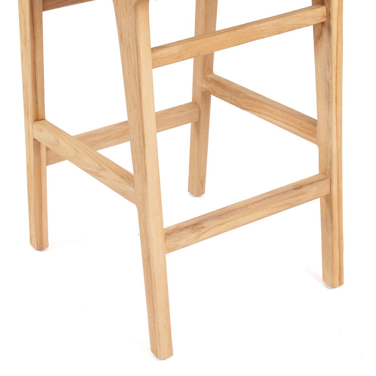 Tabouret de bar Meno – Création neuve pour l’extérieur en teck et corde Viro, esprit bord de mer