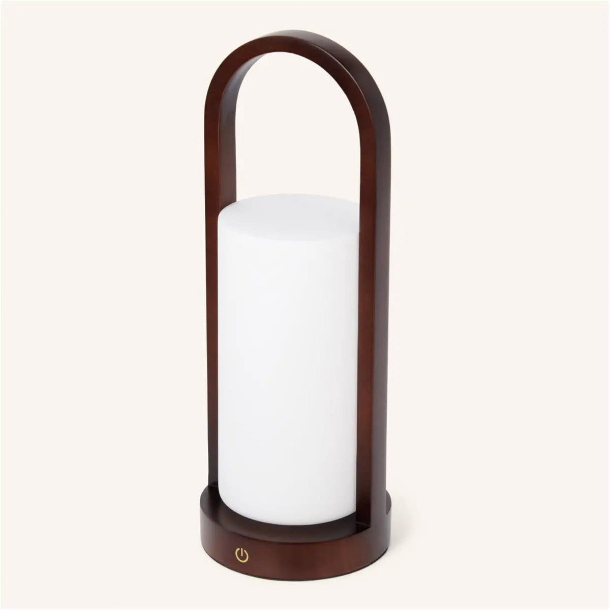 Lampe de table en bois rechargeable Evie marron foncé – Intensité variable et sans fil