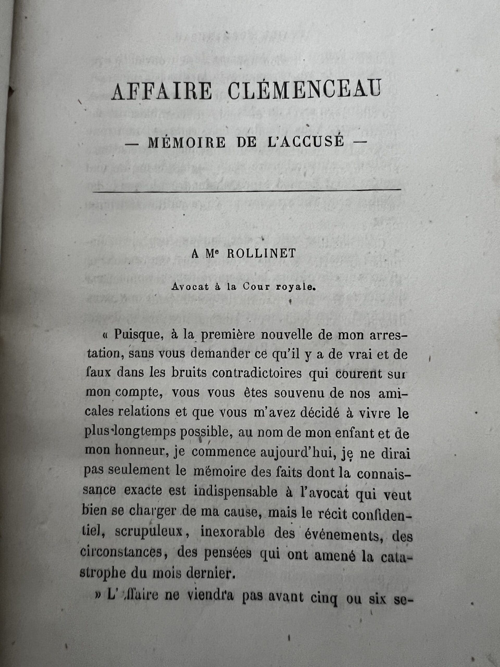 Affaire Clémenceau par Alexandre Dumas fils, édition Michel Lévy, 1866 (5e édition)