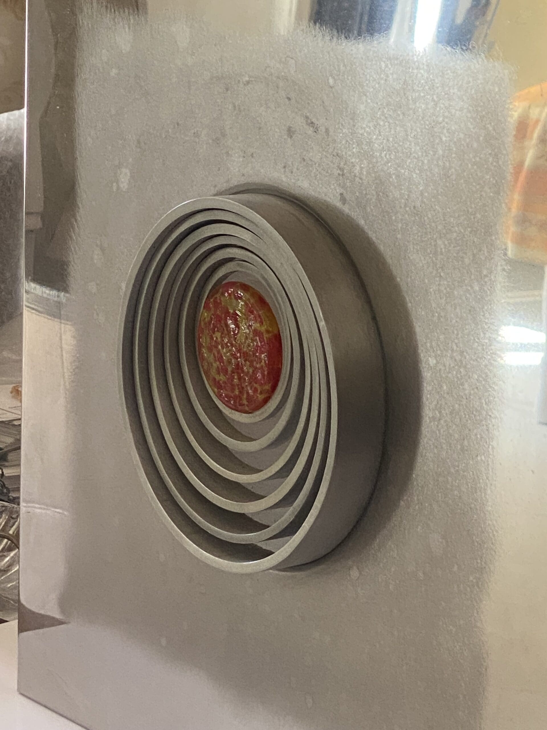 Applique Angelo Brotto en acier poli et verre Murano — Édition Esperia, 1970