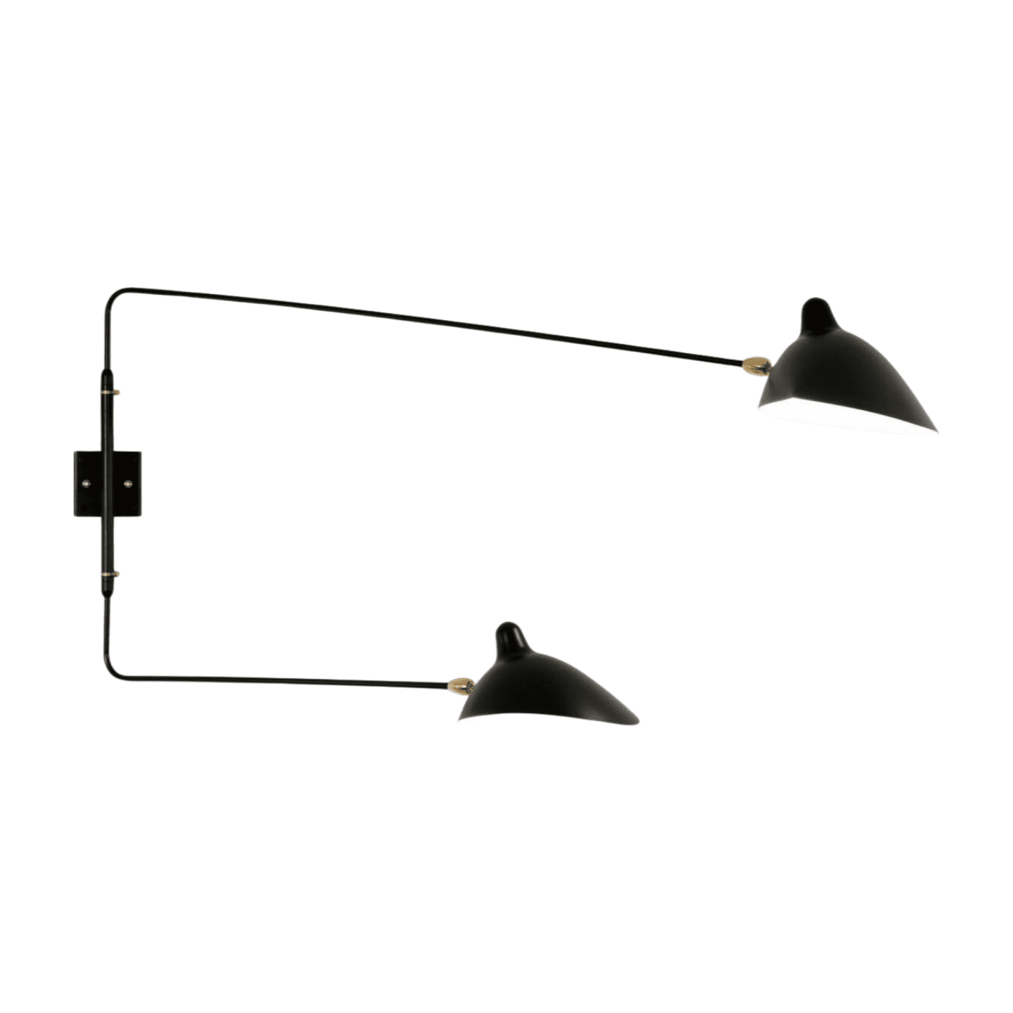 Applique Serge Mouille 2 bras droits pivotants — Icône du design français (réédition officielle)