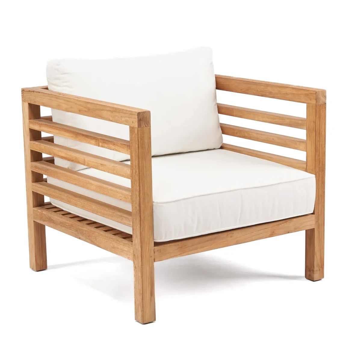 Fauteuil modulaire Moyo – Élégance en teck pour extérieur contemporain (pièce neuve)