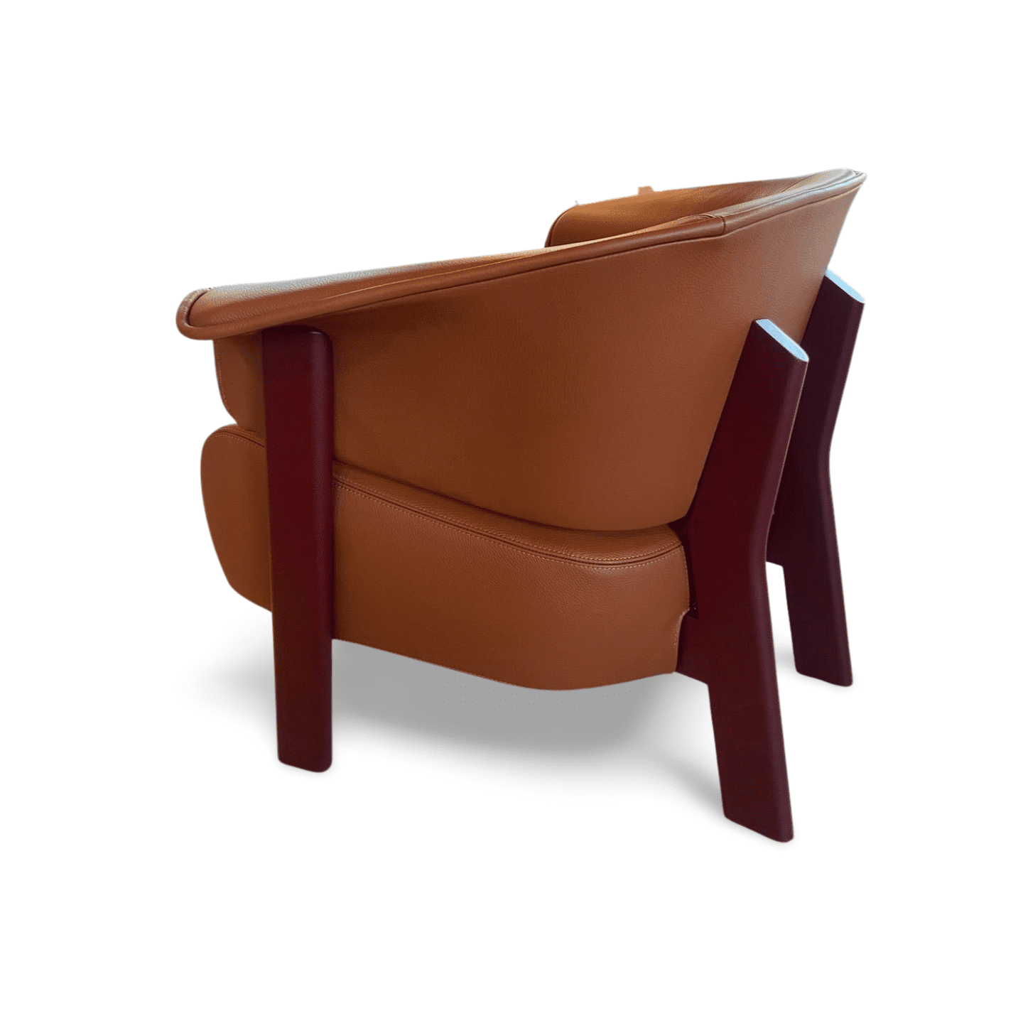 Fauteuil Patricia Urquiola « Back-Wing » en cuir naturel et noyer – Édition Cassina (neuf)