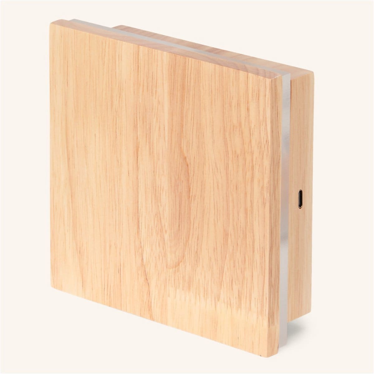 Lampe murale sans fil rechargeable en bois brun clair – Design minimaliste, dimmable et artisanal (pièce neuve)